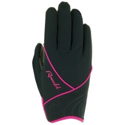 Kvinner hansker Roeckl Elena svart-pink